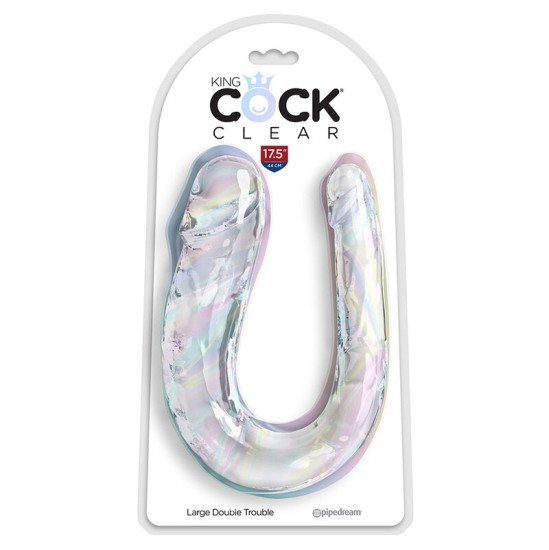King Cock DOUBLE TROUBLE DOUBLE DILDO 44 CM CLEAR