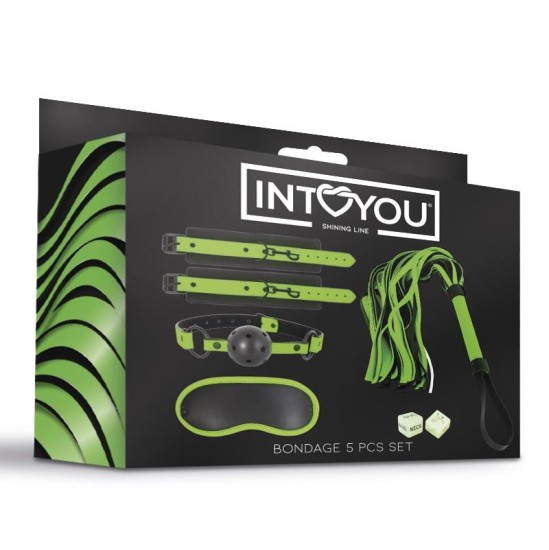 Intoyou Shining Line Glow in the Dark Bondage komplekts ar 5 Pzs