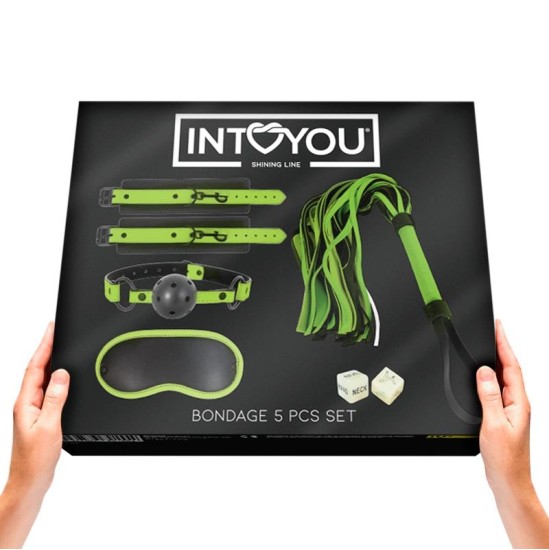 Intoyou Shining Line Glow in the Dark Bondage komplekts ar 5 Pzs