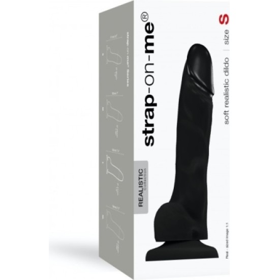 Strap-On-Me MINKŠTAS SILIKONIS REALISTINIS PENIS BLACK S