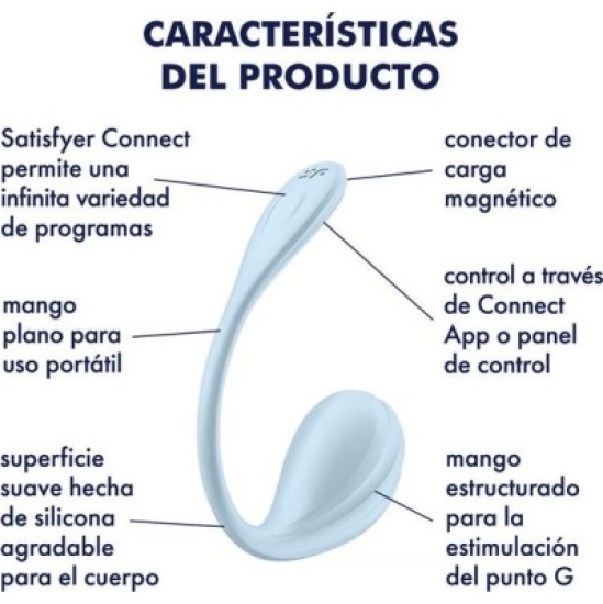 Satisfyer SMOOTH PETAL BLUE EGG SU KONTROLĖMIS