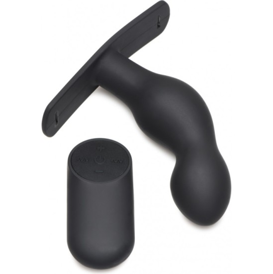 Xr - Masterseries VIBRATING PROSTATE PLUG W/ SILICONE CONTROL AND W/ HARNESS