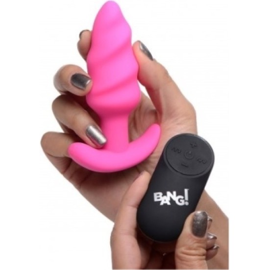 Xr - Bang! VIBRATED ANAL TORNADO SILICONE USB W/ PINK CONTROL