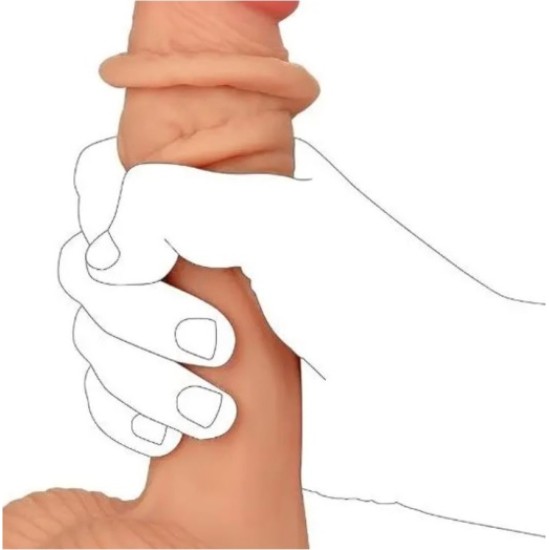 Vscnovelty REĀLISTS PENIS BĪDĒJOŠS DUBULTĀ BLĪVUMA MĪSTA 19 CM