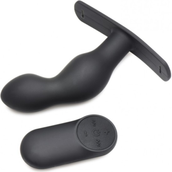 Xr - Masterseries VIBRATING PROSTATE PLUG W/ SILICONE CONTROL AND W/ HARNESS