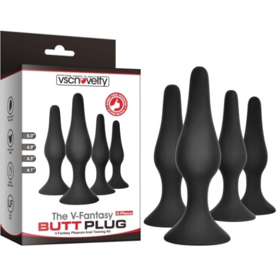 Vscnovelty ANAALKOMPLEKT X 4 SILICONE V-FANTASY BLACK