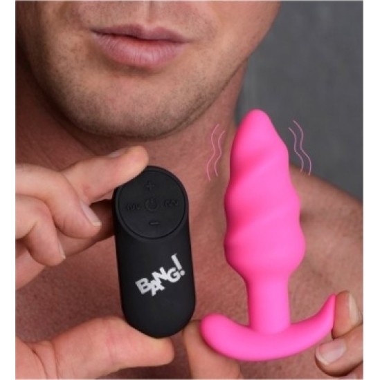 Xr - Bang! VIBRATED ANAL TORNADO SILICONE USB W/ PINK CONTROL