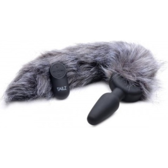 Xr - Tailz GRAY FOX USB VIBRATOR TAIL PLUG WITH REMOTE