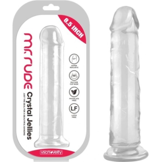 Vscnovelty REALISTIC PENIS CRYSTAL JELLIES CLEAR 21.6 CM