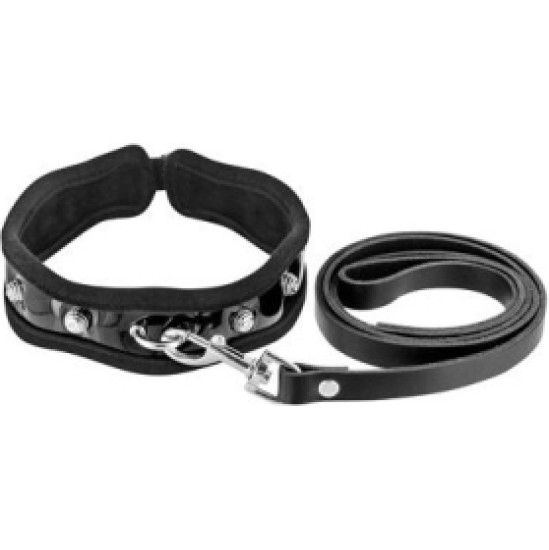 Fetish Tentation PREMIUM BLACK COLLAR WITH STRAP