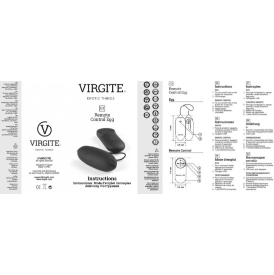 Virgite - Eggs ZILĀ UZLĀDĒJAMĀ G3 VIBRĒJOŠĀ OLA