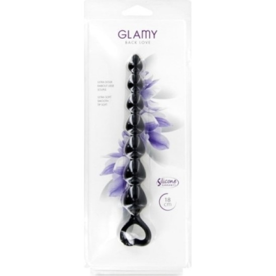 Glamy MEDIUM SILICONE ANAL STRIP BACK LOVE BLACK