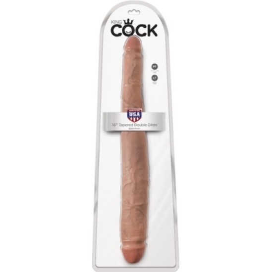 Outlet KING COCK DOUBLE REALISITICO RUDA VARPA 41 CM