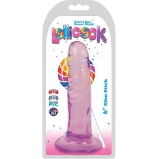 Xr - Lollicock DILDO SLIM STICK GRAPE 1524 CM"