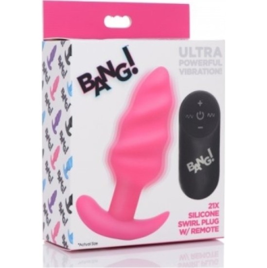 Xr - Bang! VIBRATED ANAL TORNADO SILICONE USB W/ PINK CONTROL