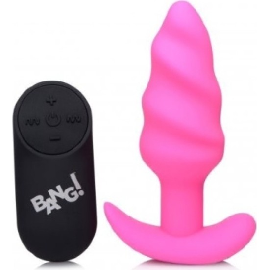 Xr - Bang! VIBRATED ANAL TORNADO SILICONE USB W/ PINK CONTROL