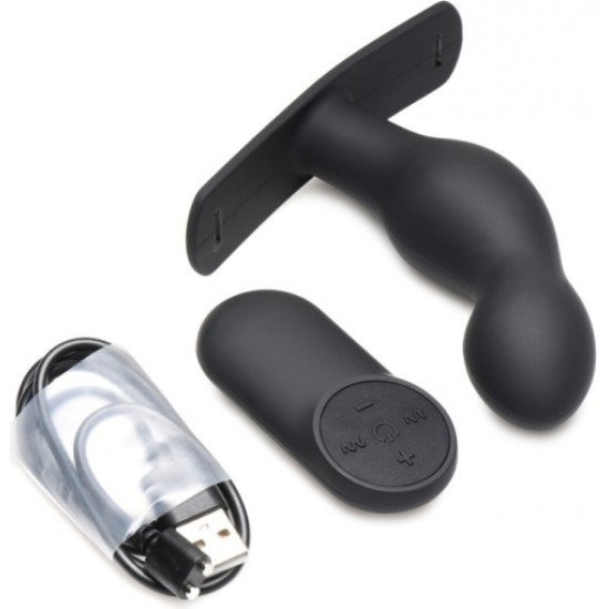 Xr - Masterseries VIBRATING PROSTATE PLUG W/ SILICONE CONTROL AND W/ HARNESS