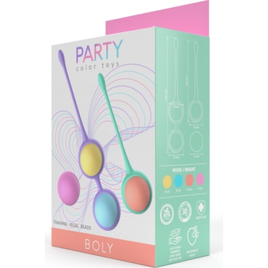 Party Color Toys SILICONE BOLY CHINESE BALLS SET