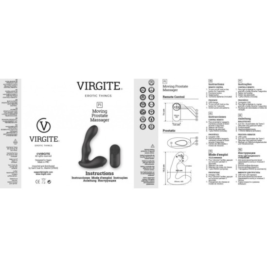 Virgite - Prostatics P1 PROSTATAS VIBRATORS AR TĀLVADĪBAS PULTI