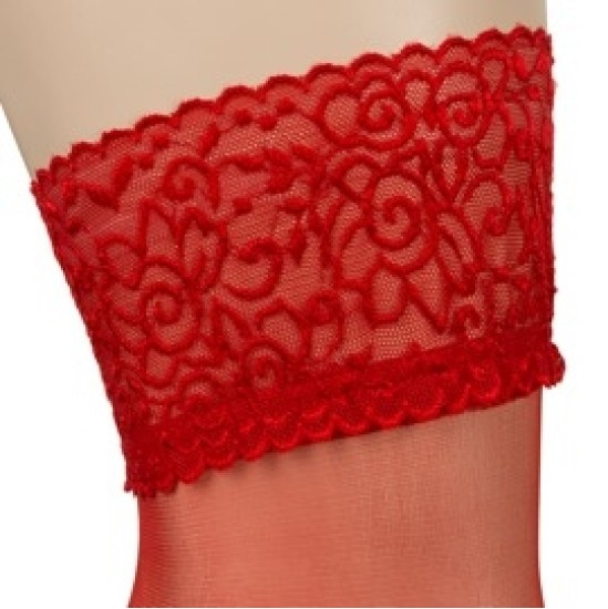 Cottelli Legwear Sarkanas pieturas zeķes 5