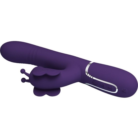 Pretty Love Flirtation PRETTY LOVE — DAUDZFUNKCIJAS ZAŠU VIBRATORS 4 IN 1 BUTTERFLY Purpurs