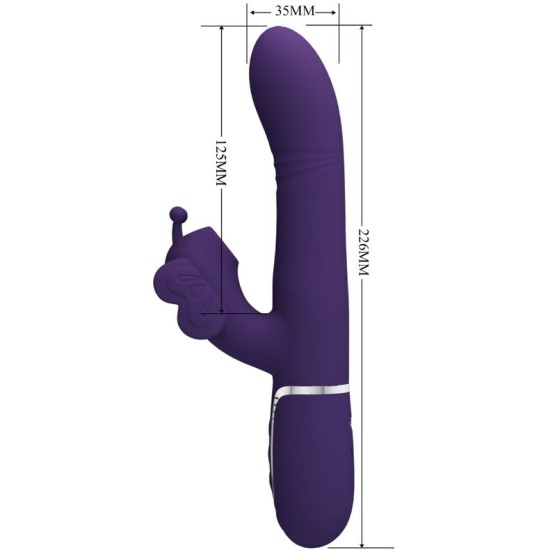 Pretty Love Flirtation PRETTY LOVE - MULTIFUNCTION RABBIT VIBRATOR 4 IN 1 BUTTERFLY PURPLE