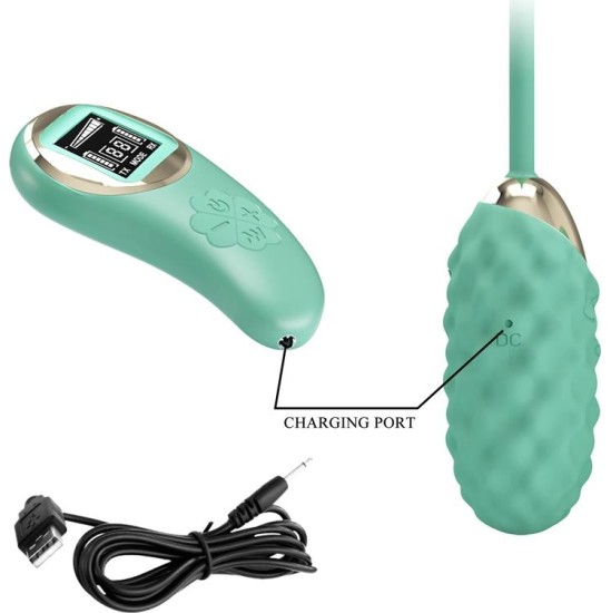 Prettylove Vivian Vibrating Egg with Digital Screen Remote Control Green