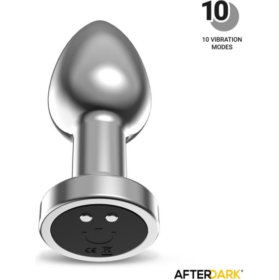 Afterdark Dimpor Chrome Anal Plug with Vibration and Magnetic USB Size L