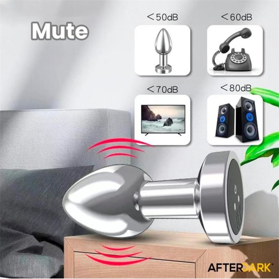 Afterdark Dimpor Chrome Anal Plug with Vibration and Magnetic USB Size L