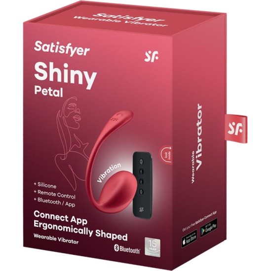 Satisfyer Spīdīga ziedlapiņa ar Connect APP Red