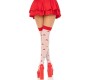 Leg Avenue Hosiery LEG AVENUE - MUSHROOM HIGH SOCKS RED/WHITE