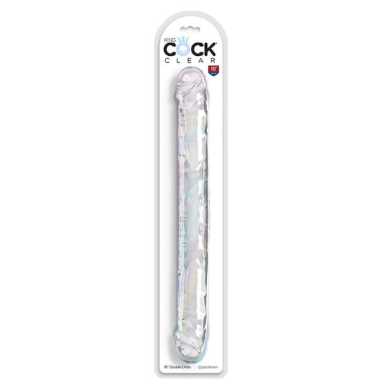 King Cock DOUBLE TROUBLE DOUBLE DILDO 46 CM CLEAR