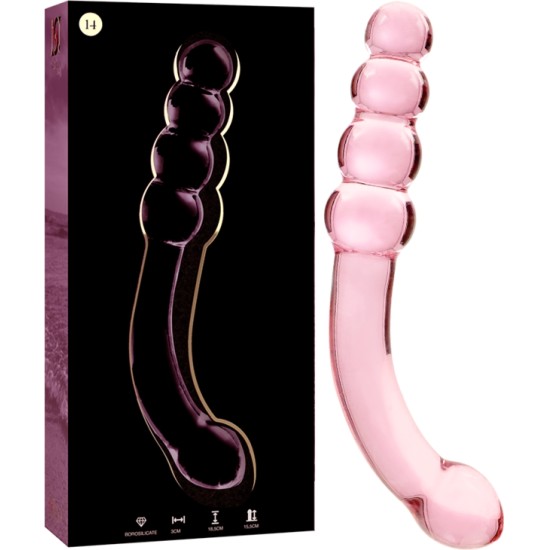 Nebula Series By Ibiza MODELIS 14 DILDO BOROSILIKĀTS STIKLS 18,5 X 3 CM ROZĀ