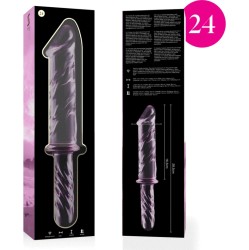 Nebula Series By Ibiza MODELIS 24 DILDO BOROSILIKATINIS STIKLAS 28,5 X 5 CM RAUŽAS