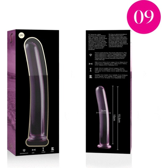 Nebula Series By Ibiza MODEL 9 DILDO BOROSILICATE GLASS 15.5 X 2.5 CM PINK