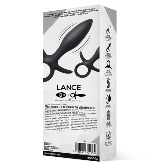 Tardenoche „Lance Anal Plug“ nuotolinio valdymo pultas suskystinto silikono USB