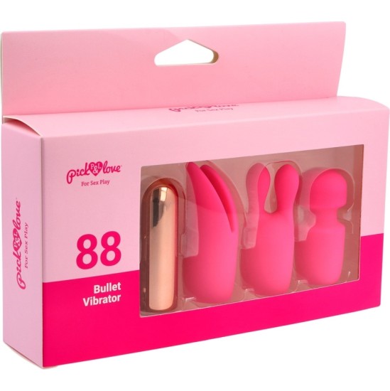 Pick&Love Nº 88 RECHARGEABLE BULLET WITH PINK SILICONE COVERS