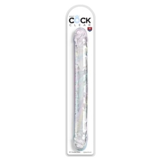 King Cock Clear KC 18 tolli. Double Dildo Clear