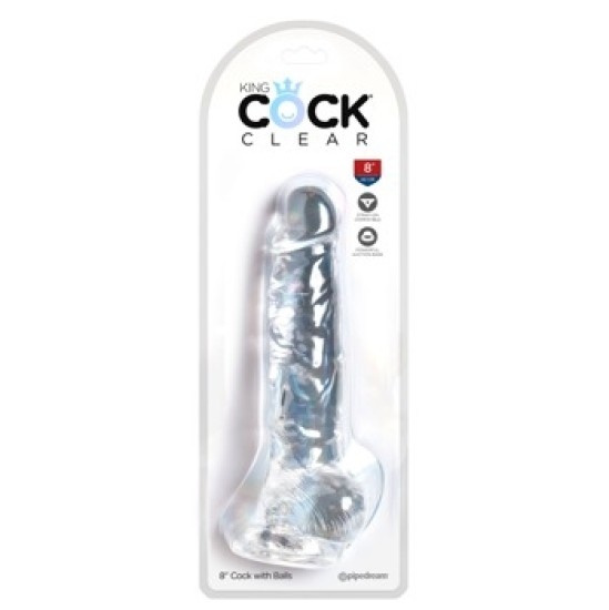 King Cock Clear KCC 8 Cock with Balls