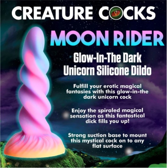 Xr - Creature Cocks MOON RIDER UNICORN PHOSFORESCENT SILIKONA DILDO