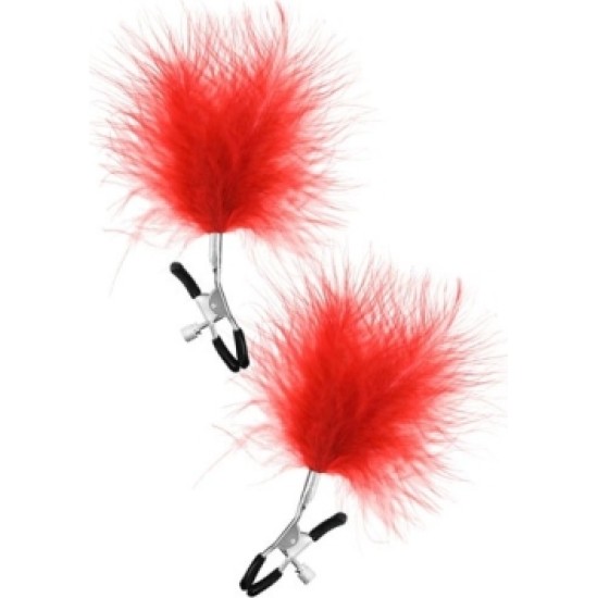 Sweet Caress ADJUSTABLE CLIPS W/ RED POM POM FEATHER