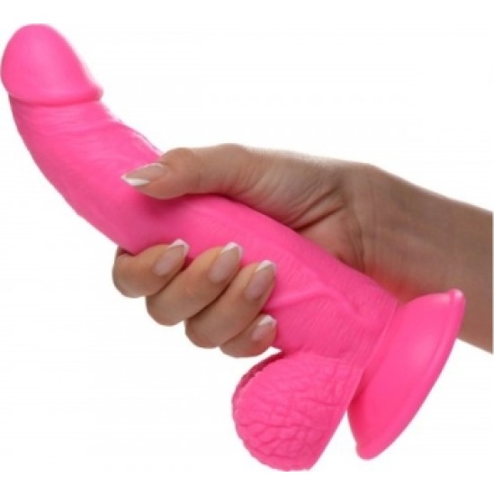 Xr - Pop Peckers REĀLISTS DILDO AR sēkliniekiem 19 CM ROZĀ