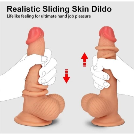 Vscnovelty REĀLISTS PENIS BĪDĒJOŠS DUBULTĀ BLĪVUMA MĪSTA 17'8 CM