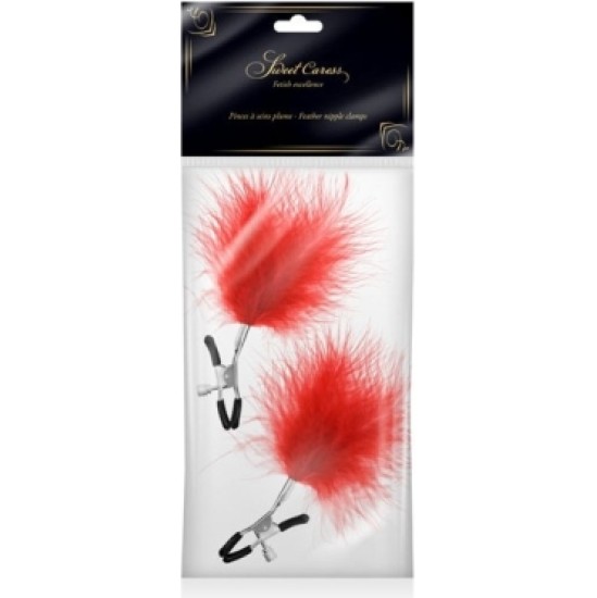 Sweet Caress ADJUSTABLE CLIPS W/ RED POM POM FEATHER