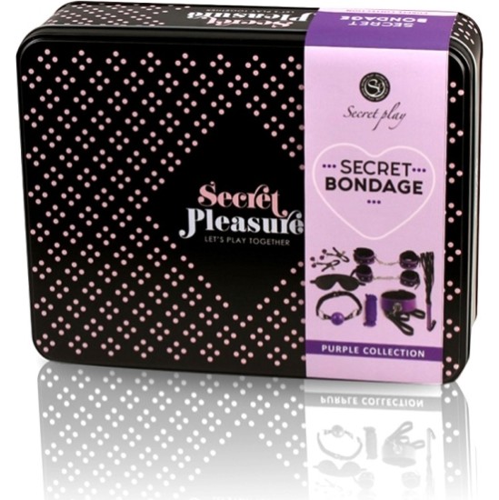 Secret Play 8 PIECES BONDAGE KIT -PURPLE & BLACK