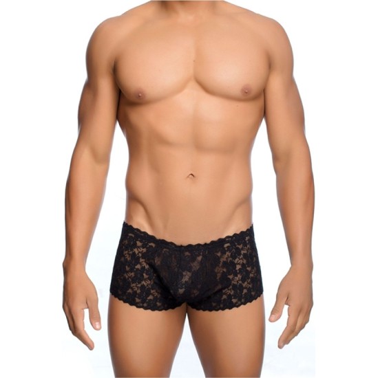 Mob Eroticwear ROSE LACE BOY BLACK ŠORTI S/M