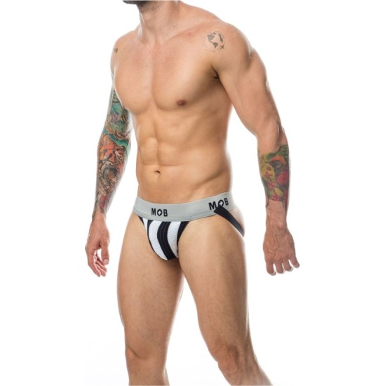 Mob Eroticwear SPORTS JOCKSTICK BALTAS-JUODAS L