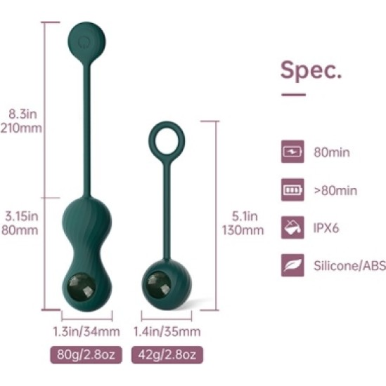 Magic Motion KOMPLEKTS CRYSTAL DUO SMART KEGEL BALLS