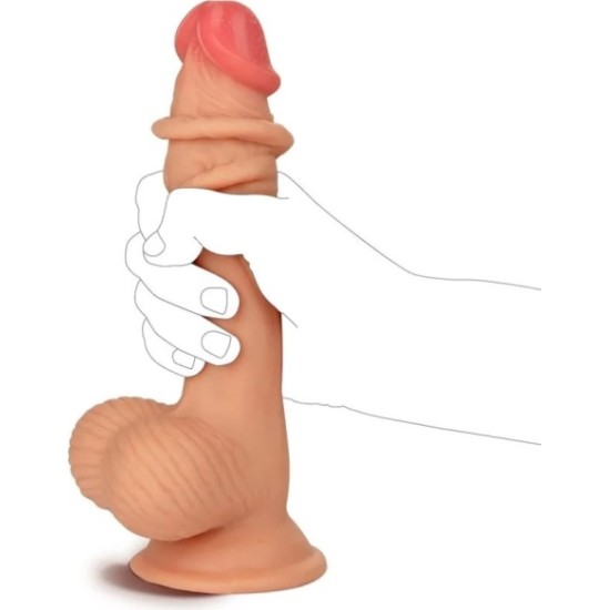 Vscnovelty REĀLISTS PENIS BĪDĒJOŠS DUBULTĀ BLĪVUMA MĪSTA 17'8 CM