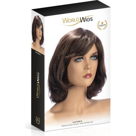 World Wigs VICTORIA MEDIUM HAIR BROWN WIG